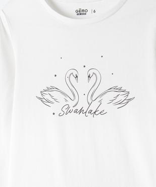 Tee-shirt manches longues avec motif girly fille vue2 - GEMO 4G FILLE - GEMO