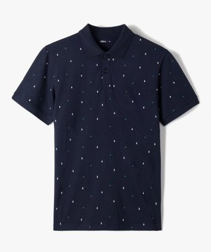 Polo garçon à manches courtes et micro-motifs vue1 - GEMO (JUNIOR) - GEMO
