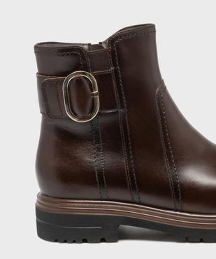 Boots plat dessus cuir avec semelle crantée femme - Tanéo vue6 - TANEO - GEMO