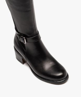 Bottes femme à talon dessus cuir uni bride décorative - Tanéo vue6 - TANEO - GEMO
