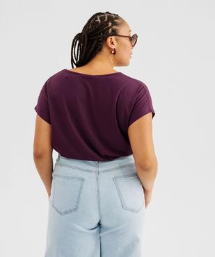 Tee-shirt femme grande taille à manches courtes avec motifs vue3 - GEMO (G TAILLE) - GEMO