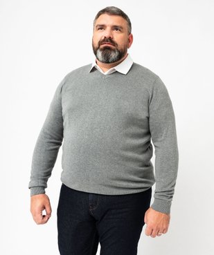 Pull homme à col V en coton fin vue6 - GEMO 4G HOMME - GEMO
