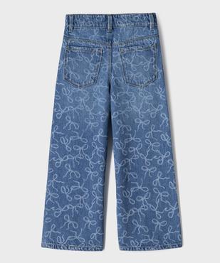 Jean wide leg avec motifs délavés et taille ajustable fille vue4 - GEMO (ENFANT) - GEMO