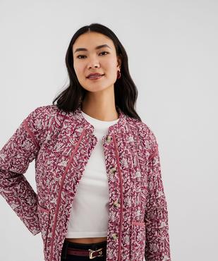 Veste matelassée à col rond à motifs femme vue2 - GEMO 4G FEMME - GEMO