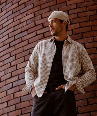 Chemise à carreaux en flanelle de coton homme vue1 - GEMO 4G HOMME - GEMO