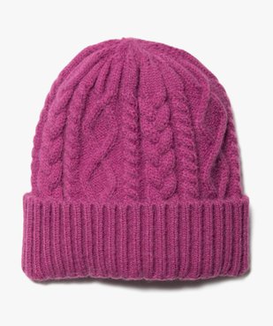 Bonnet femme en grosse maille torsadée vue1 - GEMO (ACCESS) - GEMO