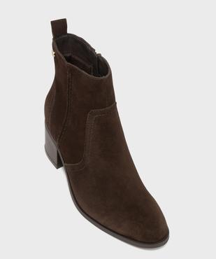 Boots à talon dessus cuir femme - LuluCastagnette vue5 - LULUCASTAGNETTE - GEMO
