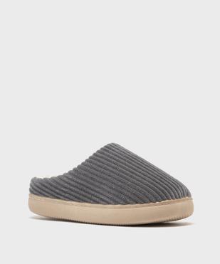 Chaussons mules en velours côtelé à doublure fourrée homme vue2 - GEMO(HOMWR HOM) - GEMO