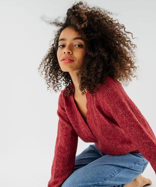 Pull fin col V femme vue5 - GEMO 4G FEMME - GEMO