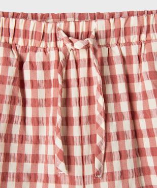 Short ample à carreaux avec taille ajustable fille vue2 - GEMO (JUNIOR) - GEMO