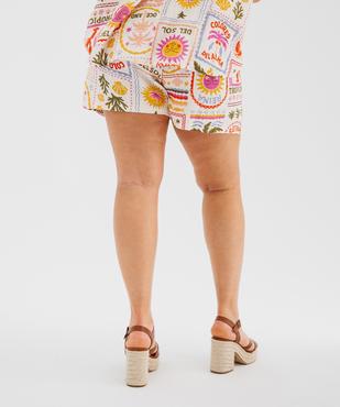 Short en gaze de coton à motifs exotiques femme grande taille vue3 - GEMO (G TAILLE) - GEMO