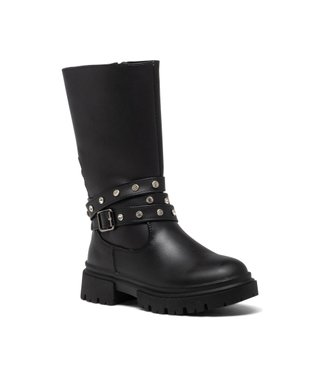 Bottes fille unies avec bride fantaisie cloutée et à zip vue2 - GEMO (ENFANT) - GEMO