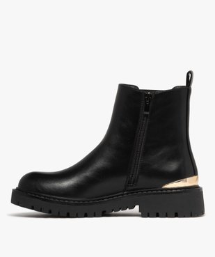 Boots femme style Chelsea crantées avec détail métallisé vue5 - 5 MILES - GEMO