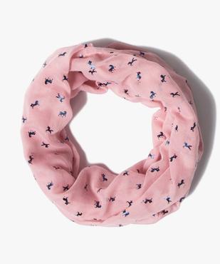 Foulard fille forme snood avec micro motifs licornes  vue1 - GEMO 4G FILLE - GEMO