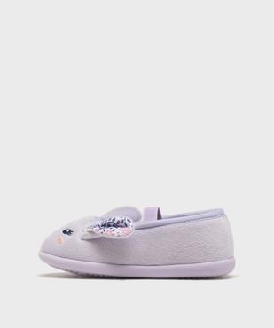 Chaussons ballerines en velours imprimés à détails en relief fille vue3 - GEMO (ENFANT) - GEMO