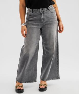 Jean wide leg en coton stretch femme grande taille vue3 - GEMO 4G GT - GEMO