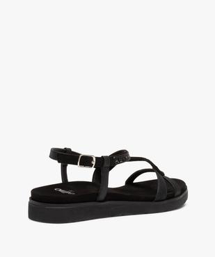 Sandales femme à talon plat et brides strass unies vue4 - GEMO (CASUAL) - GEMO