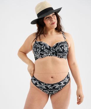 Haut de maillot de bain à motifs fleuris forme emboîtante femme grande taille vue3 - GEMO (PLAGE) - GEMO