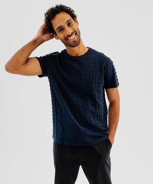 Tee-shirt manches courtes effet rayé homme vue1 - GEMO 4G HOMME - GEMO