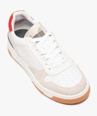 Baskets homme dessus cuir à semelle contrastante – Tanéo vue5 - TANEO - GEMO