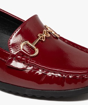 Mocassins femme confort à talon compensé et vernis avec bijou fantaisie vue6 - G'FLEX - GEMO