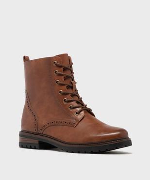 Boots à lacets et zip avec détails perforés femme - Valentina Baldano vue2 - VALENTINA BALDA - GEMO