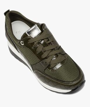 Baskets femme unies et compensées à lacets imitation croco vue5 - GEMO (SPORTSWR) - GEMO