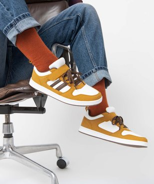 Baskets homme multimatières colorées fermeture scratch et lacets vue1 - GEMO (SPORTSWR) - GEMO