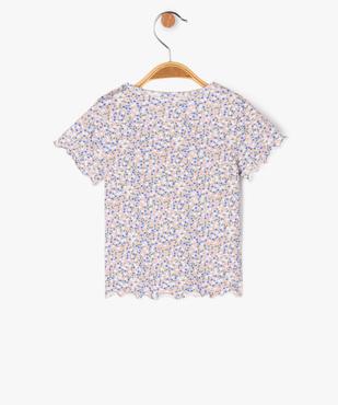 Tee-shirt à manches courtes en maille côtelée bébé fille vue3 - GEMO(BEBE DEBT) - GEMO