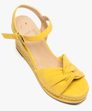 Sandales femme en suédine à talon compensé multimatières vue5 - GEMO(URBAIN) - GEMO