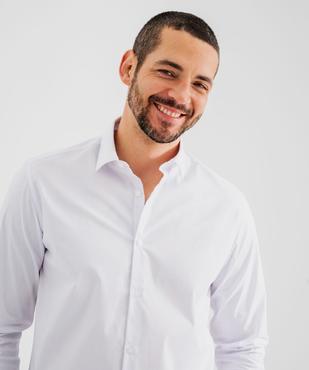 Chemise manches longues coupe droite en coton stretch homme vue13 - GEMO 4G HOMME - GEMO