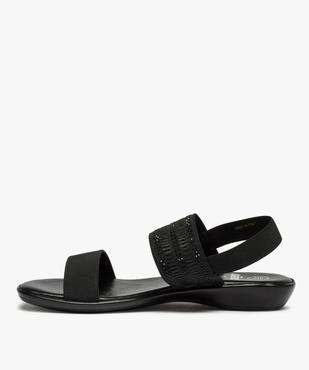 Sandales femme à larges brides élastiques et strass vue3 - GEMO (CASUAL) - GEMO