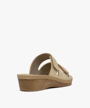 Mules femme confort unies à semelle compensée avec double brides scratch vue10 - G'FLEX - GEMO
