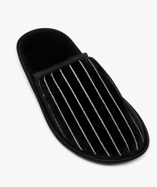 Chaussons homme mules d'intérieur en velours rayé vue5 - GEMO(HOMWR HOM) - GEMO