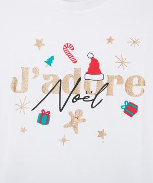 Tee-shirt à manches courtes coupe large spécial Noël fille vue2 - GEMO 4G FILLE - GEMO