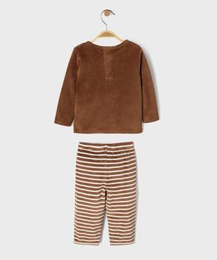 Pyjama en velours 2 pièces à motif renard bébé garçon vue4 - GEMO 4G BEBE - GEMO