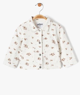Veste en jean bébé fille à motif fleuri vue1 - GEMO 4G BEBE - GEMO