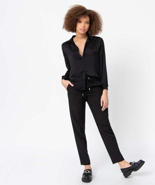 Chemise en satin à manches longues femme vue5 - GEMO 4G FEMME - GEMO