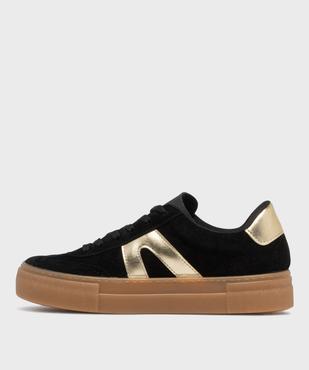 Baskets dessus cuir avec patchs léopard femme - Camps United vue3 - CAMPS - GEMO