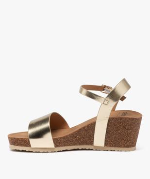 Sandales femme à talon compensé avec brides métallisées vue4 - GEMO(URBAIN) - GEMO