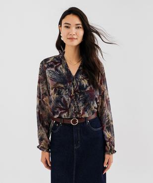 Blouse fluide en voile à motifs fleuris femme vue1 - GEMO 4G FEMME - GEMO