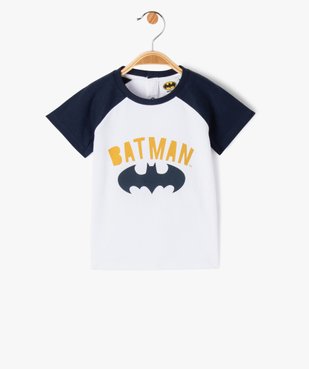 Tee-shirt manches courtes bicolore et motif bébé garçon - Batman vue1 - GEMO(BEBE DEBT) - GEMO