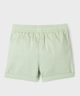 Short ample avec taille élastique en coton stretch fille vue3 - GEMO (ENFANT) - GEMO