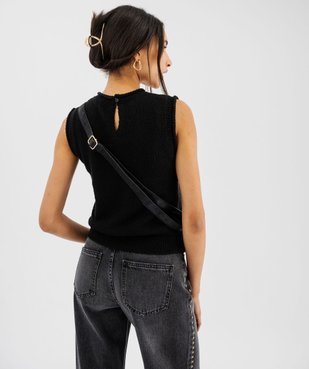 Pull léger sans manches avec finitions roulottées femme vue4 - GEMO(FEMME PAP) - GEMO