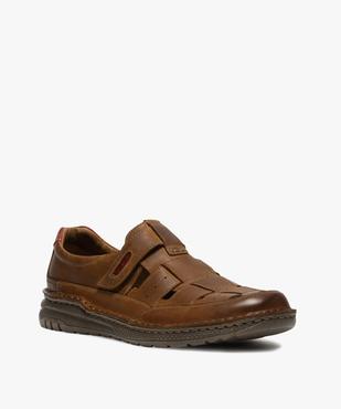 Sandales homme confort dessus cuir à bout fermé vue2 - GEMO (CASUAL) - GEMO