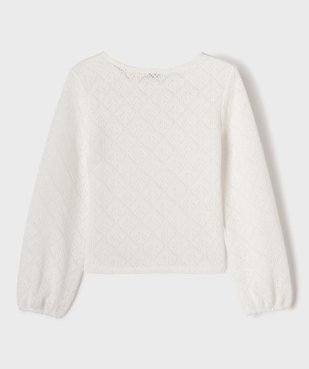 Pull court en maille ajourée fille vue3 - GEMO (ENFANT) - GEMO