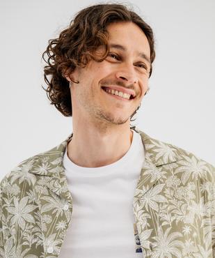 Chemise manches courtes en coton imprimé tropical homme vue2 - GEMO 4G HOMME - GEMO