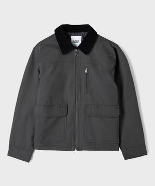 Veste zippée matelassée à col velours garçon vue3 - GEMO 4G GARCON - GEMO