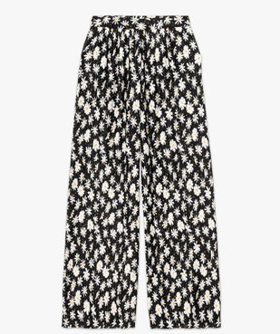 Pantalon large en maille plissée à motifs fleuris femme vue4 - GEMO(FEMME PAP) - GEMO