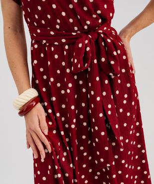 Robe longue cache-cœur en maille souple femme vue4 - GEMO 4G FEMME - GEMO